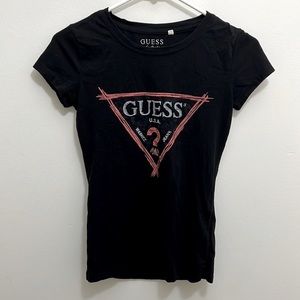 Guess Logo Graphic T-Shirt Black, Size X-Small
